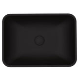 Sottile Rectangular Vessel Bathroom Sink/Basin with Deep Bowl, Black