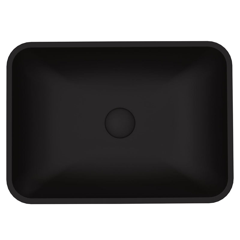 Sottile Rectangular Vessel Bathroom Sink/Basin with Deep Bowl, Black O9838