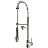 Zurich Single Handle Pull Down Spray Kitchen Faucet, Stainless Steel