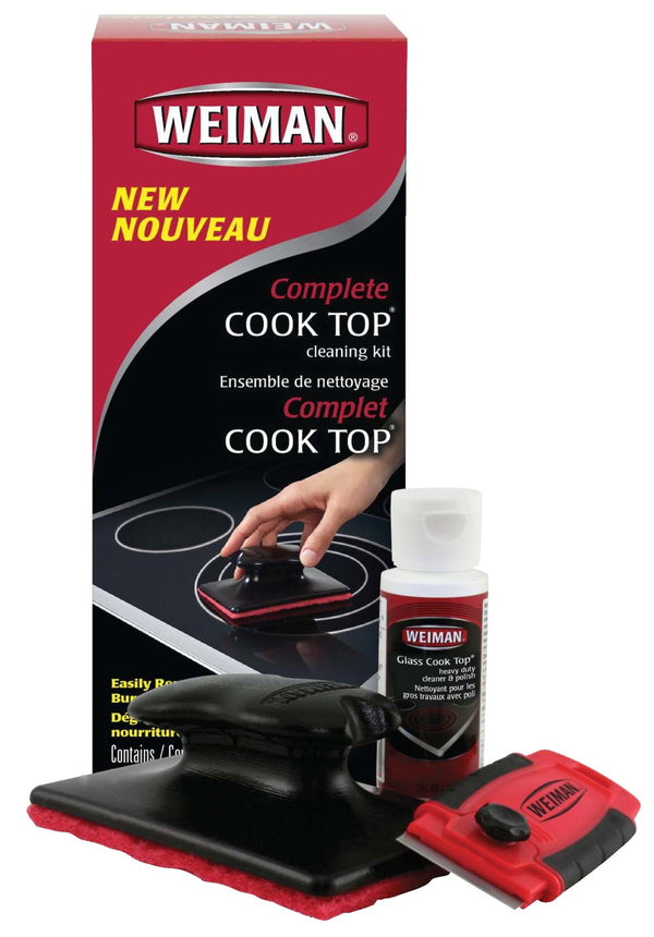 Complete Glass Cooktop Cleaning Kit, 3-pc, Include Scrub Pad, Scraper and Cleaning Solution E8232