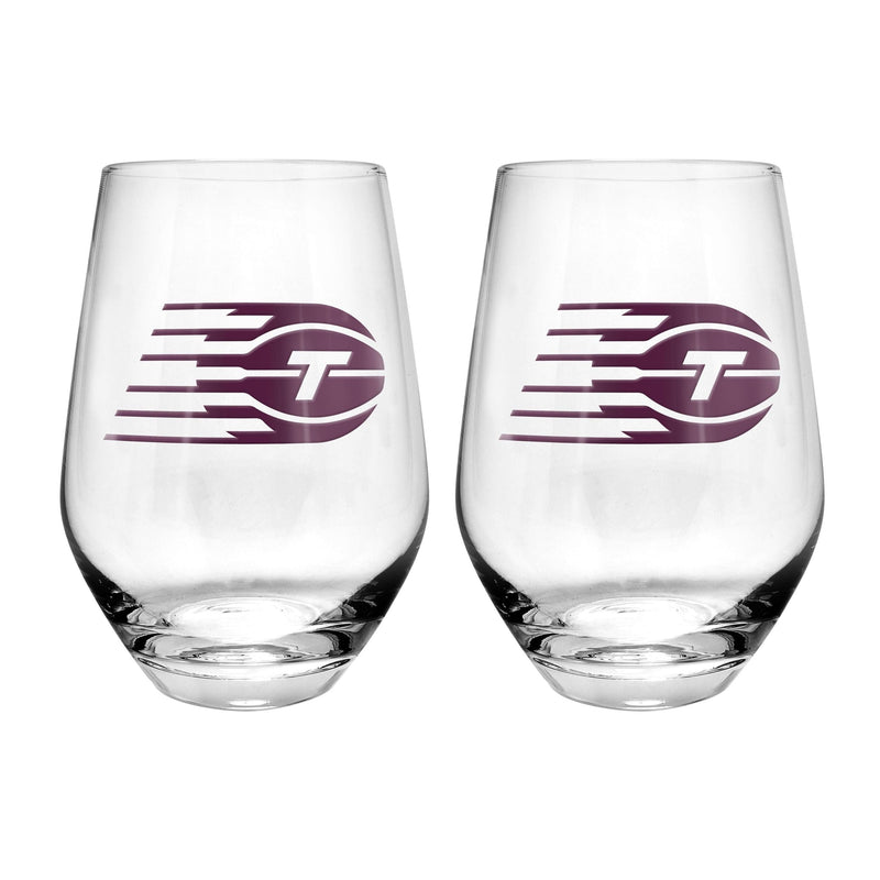 Stemless Wine Glasses/Tumbler Set, For Basketball Fans/Collectors, Clear, 19-oz, 2-pk D5839
