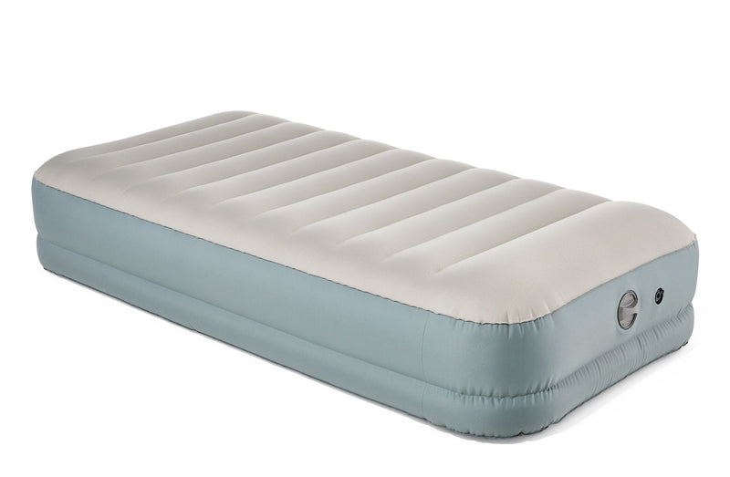 Double High Toughguard Inflatable Air Bed with Rechargeable Pump, Twin, Grey S3598