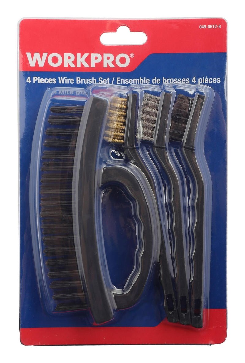 Carbon Steel Wire Cleaning Brush Set, Removes Paint, Rust & Dirt From Metal, 4-pc B4164