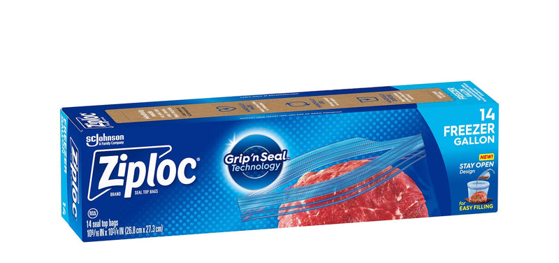 Large Plastic Freezer Bags, 3.78-L, 14-pk I0763
